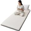 Generic Materassino giapponese per tatami singolo, con borsa sottovuoto riutilizzabile, in cotone, pieghevole, per letto degli ospiti, divano da campeggio, letto per studenti, dormitorio, beige, 60 x 120 cm