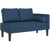 vidaXL Chaise Longue con Cuscini Blu in Tessuto, Divano Letto, Divano Imbottito, Seduta da Soggiorno, dormeuse, Seduta da Salotto, Divano 2 posti