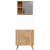 Vicco Set di mobili da bagno Lucie, Bambù, 60 cm, composto da specchio da bagno e mobile sottolavabo
