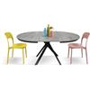 PAZZO DESIGN Tavolo Rotondo Allungabile Lino, Gambe Incrociate Shangay Nere, Soggiorno, Cucina, Made in Italy, Grigio Cemento, da 120 a 170 cm - id_2120