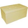 Russo Tessuti Panca Cassapanca Contenitore Baule Ecopelle Seduta Puff Arredo Salotto Divano-Giallo