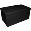 Russo Tessuti Panca Cassapanca Contenitore Baule Ecopelle Seduta Puff Arredo Salotto Divano-Nero