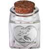 DLM_Bomboniere DLM-31112 (Kit 12 Pezzi) Barattolo in Vetro Quadrato Cuore Coppia FEDI 25 Anniversario Nozze d'Argento Venticinquesimo Matrimonio Portaconfetti Segnaposto bomboniera