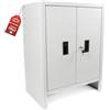 OWIJI Armadio in Metallo Armadietto 2 Ante Grigio Premium Quality Made in Italy Archivio Documenti 80 x 40 x 80 cm Serratura Doppia Chiave Ripiano Regolabile Casa Ufficio Garage Mobile Ufficio