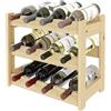 Lenmar, Portabottiglie di Vino, Cantinetta in Legno, naturale, RW-1-12, 38x43x25 3 lettini per 12 bottiglie di vino, portabottiglie in legno naturale, scaffale per vini, porta bottiglie di vino