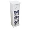 milani home - mobiletto in legno con 1 cassetto e 3 ceste, bianco, 21 x 21 x 70 cm