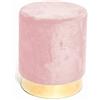 BIANCHERIAWEB Pouf Cilindro Velvet Rotondo Imbottito Puff Salotto e Camera da Letto 32x40 cm Effetto Velluto Base Oro In Tinta Unita