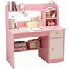 LLNWDNB Scrivania per Bambini con Ripiani Armadietto Cassetto Tavolo Scrivania per Banco Scuola per Ragazzi In Legno Cameretta, Sala Studio C
