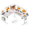 WALKINGDESK Scrivania ad angolo Elettrica, 160 x 140 cm Tavolo Regolabile in Altezza a L, Bureau per computer con memory di 4 Altezze, Desk da Ufficio e Casa, Bianco