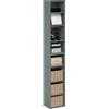Furinno PASIR Libreria, Libreria Alta Separabile a 8 Ripiani, Libreria Impilabile con Ripiano Aperto Regolabile, 23,6 x 30 x 180 cm, per Soggiorno, Camera da Letto, Ufficio Domestico, Verde Salvia