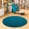 Snapstyle Palace - Tappeto Shaggy a Pelo Alto - Blu Verde - Rotondo - 4 Dimensioni