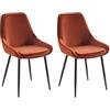 Vente-unique - Sedia Lotto di 2 Masurie - velluto - terracotta