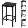 EUGAD Set di 4 Sgabelli da Bar Industriali con Poggiapiedi, Sgabelli da Cucina senza Schienale, Sedie Alte per Penisola Cucina, Sedile in Truciolato e Telaio in Metallo, 33x33x65cm, nero, 1060BY-4