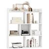 COSTWAY Libreria a Cubi con 7 Scomparti, Mensola Espositiva per l'Archiviazione, Libreria in Legno con Dispositivi Anti-Ribaltamento, per Studio Soggiorno, 80x20x90 cm (Bianco)