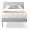 EVERGREENWEB MATERASSI & BEDS EVERGREENWEB Letto Singolo in doghe in legno e testata quadrata stondata| facile da montare, Letto di Design | Colore Grigio Chiaro |Mod. Tokio