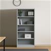 Bissolo Casa Libreria Mod. W-F6 in Metallo Grigio Opaco, 90x45x180 cm, 4 Ripiani Regolabili