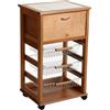MA MAISON Carrello Salvaspazio in Legno dimensioni 85x49x39 cm - da Cucina, Piano d'appoggio Multiuso, 3 Cestini Contenitori, 1 Cassetto, Portapane, Portafrutta, 4 Ruote - Made in Italy