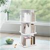 Begoniape Libreria girevole a 3 ripiani, scaffalatura girevole a 3 ripiani, libreria multifunzione a 360°, per bambini e adulti (bianco)