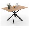 IDMarket - ALIX Tavolo da pranzo quadrato allungabile per 4-6 persone con gamba in legno e ragno nero 80-120 cm