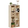 Baroni Home Libreria a Cubi Componibile, Scaffale Modulare a 7 Scomparti Multiuso per Soggiorno, Camera e Ingresso, Design Moderno, Montaggio Semplice, Colore Naturale, 24x50x106cm