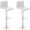 CLP 2 Sgabelli Alti Hover In Polipropilene I Set 2 Sgabelli Bar Design Regolabile 59-80 CM I Sedie Sgabello Girevole | Colore bianco