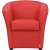 Totò Piccinni Poltrona POZZETTO Imbottita Artigianale in Ecopelle Design Made in Italy (Rosso)