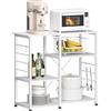 sogesfurniture Scaffale da cucina con 3 + 3 ripiani, in metallo, stabile, salvaspazio, colore: bianco