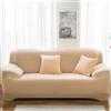 Odot Copridivano 4/3/2/1 Posti Poliestere Tinta Unita, Copridivano Elasticizzato Universale, Copri Divano AntiGraffio, Copri Divano con Braccioli, Fodera Divano Antiscivolo (Beige,2 posti)