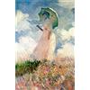 Zhyaunz 5D DIY Diamond Painting Kit Donna con Parasole Claude Monet Punto Croce Mosaico Ricamo Strass Pieno e Rotondo Trapano Manuale Hobby Home Decor 40x50cm