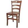 t m c s Tommychairs - Sedia modello Cuore per cucina bar e sala da pranzo, robusta struttura in legno di faggio color noce chiaro e seduta in legno
