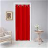 Odot Tende Oscuranti Interni 1 Pezzo, Tinta Unita Tende per Porta con Occhielli, Tende Termica Isolante, Tenda Divisore per Soggiorno Camera da Letto (120x200cm,Rosso)