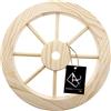 ARTESANIA DE LA RAMBLA | Ruota per Carrello | Ruota Antica | Ruota Decorativa in Legno | Modello 02 | Finitura Legno Naturale | 30x30x2.8 cm