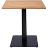 Liberoshopping Tavolo da bar quadrato con base centrale in metallo e piano laminato resistente - ideale per locali, ristoranti, pub, uso interno o esterni coperti (Gamba Antracite, Rovere, 70x70)