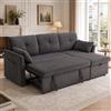 Lubvtti Divano letto 3 posti,divano angolare a L con sedute contenitore,divano 3 posti con chaise longue destra e sinistra intercambiabile,Tessuto di velluto a righe,Grigio scuro