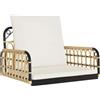 vidaXL Sedia a Dondolo con Cuscini 63x58x39 cm Polyrattan e Acciaio, sedia a dondolo con cuscino, sedia sospesa, sedia a dondolo da giardino