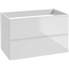 Deftrans Mobile lavabo sospeso con cassetti, bianco, 80 x 50 x 46 cm, mobiletto per lavabo, mobile da bagno senza piano lavabo
