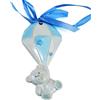 DLM Bomboniere DLM-34201-azzurro 12 Calamite Magnete Orso Orsetto Orsacchiotto Paracadute con Stelline Neonato Nascita Battesimo Compleanno Confettata Bimbo Bambino Segnaposto bomboniera cm 9x4,5