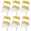 milani home Set di 6 Sedie Slim Pieghevoli Gialle Color 128 con Comoda Imbottitura nella Seduta per Ospiti, Ufficio, Casa, Campeggio