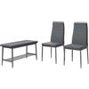 Vicco Set di panca e sedie Grand, Grigio, 85 x 46.5 cm Set da 3 pezzi, per l'utilizzo come set da pranzo in cucina o sala da pranzo