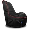 Bruni Pozzetto - Pouf da gioco nero con schienale e scomparto, adatto per interni ed esterni, prodotto in Germania (nero/rosso)
