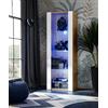 Komodee Vetrina Tivoli A1 Wotan/Bianco 55x159x35 cm | Vetrina Armadio Tivoli, Wotan/Bianco, Larghezza 55 cm x Altezza 159 cm x Profondità 35 cm, LED Blu, 3 ripiani in vetro