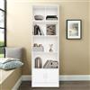 Wiyuer Libreria a 5 livelli, con 2 ante magnetiche, per corridoio, ufficio, ufficio, soggiorno, camera da letto (bianco)