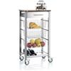 DON HIERRO - Carrello da cucina ONDA, Acciaio Inox e Ciliegio