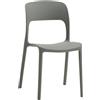 KONTE.DESIGN Set di 4 sedie SOUTH BEACH in polipropilene Grigio, impilabili