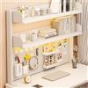 Ahtadums Mensola organizer da scrivania con morsetto, multiuso, per controsoffitto, libreria, mensola da scrivania, regolabile, espositore da scrivania (bianco, 100 cm)