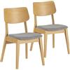 HOMN LIVING Pack 2 Sedie Susi Colore Rovere, Legno massello, 49 cm (Larghezza) 52 cm (profondità) 82 cm (Altezza)