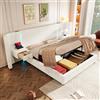 Trdlpyn Letto Imbottito Matrimoniale 180x200 con Striscia LED e USB + TYPE-C, Letto Contenitore con Rete a doghe e Allargare Testiera, letto una piazza e mezza con Vano Portaoggetti, Velluto(Senza Materasso)
