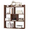 HOMASIS Libreria Scaffale con 7 Cubi, Libreria Divisoria Ambiente in Legno, Scaffale Portaoggetti con Dispositivo Antiribaltamento per Soggiorno, Studio, Ufficio, 80 x 20 x 90 cm (Marrone)