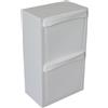 Yellowshop - Mobile colonna in legno a 2 vani per raccolta differenziata rifiuti L40xP25xH68 cm Dividuo colori disponibili bianco, rovere well, olmo perla e frassino moire (Bianco)