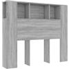 vidaXL Testiera con Scomparti Grigio Sonoma 120x18,5x102,5 cm